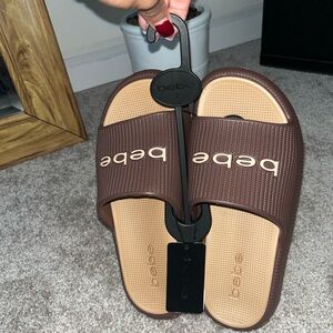 Bebe Chocolate Brown Slide Sandals